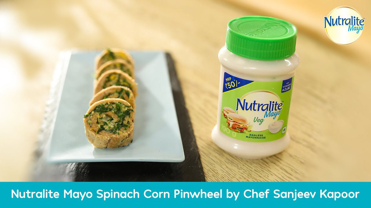 Mayo Corn-Spinach Pinwheel Recipe with Nutralite Veg Mayonnaise
