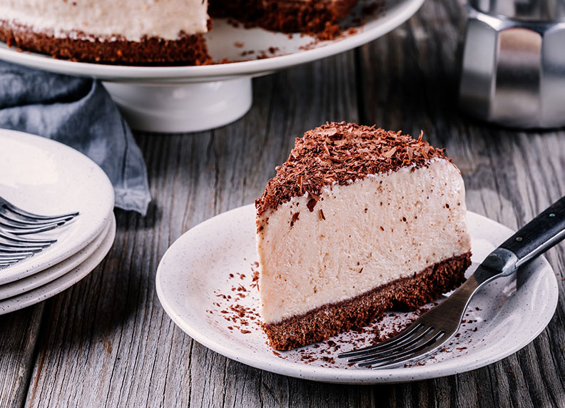 creamy cheesecake with choco spread