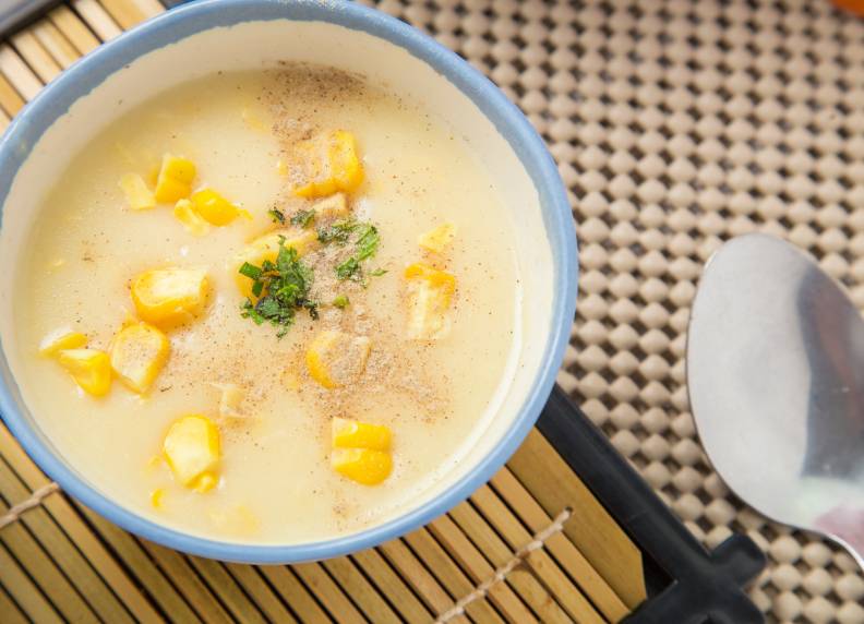 Sweet corn soup recipe with Butter Spread