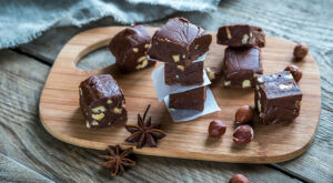 Quick fudge made with choco spread