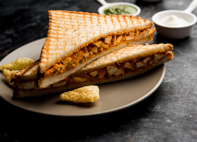 Tandoori mayo paneer cheese sandwich