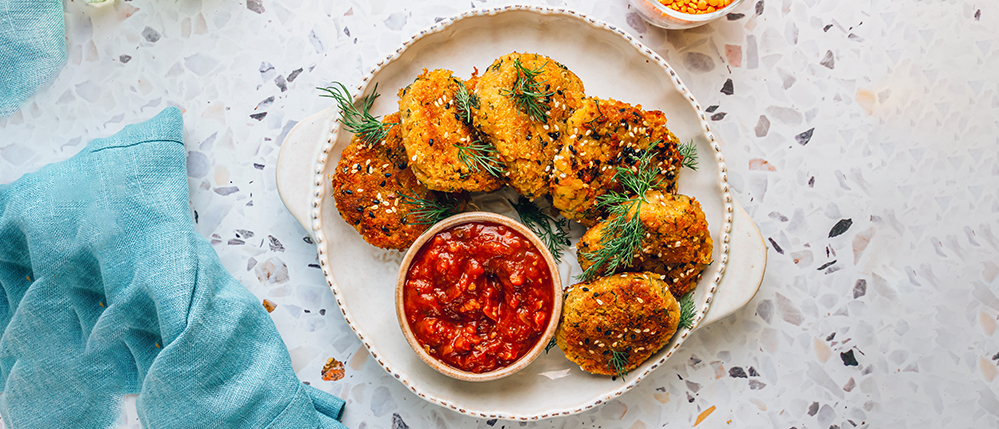 Golden corn tikki with tandoori mayonnaise