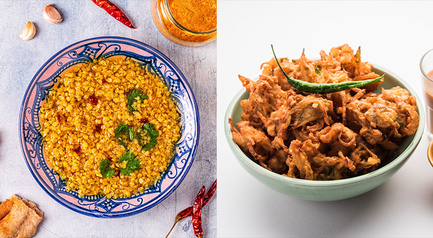 Moong dal khichdi with butter spread