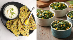 Methi thepla with butter spread