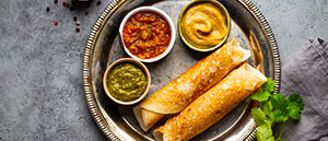 South Indian Dosa Wraps with Mayonnaise Fill