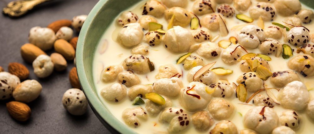 Makhana Kheer garnished with dry fruits